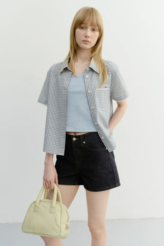 LACED CHECKED SHIRT BLUE CHECK