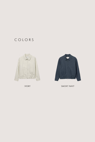 UNISEX COLLARED LIGHT BLOUSON JACKET SMOKY NAVY