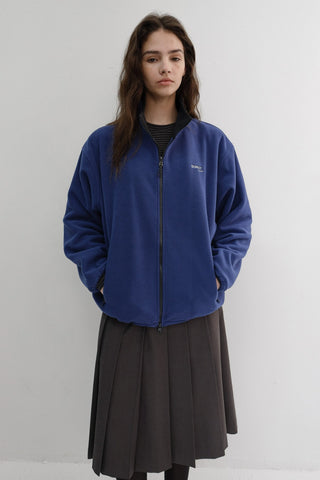 UNISEX ZIP-UP FLEECE SWEATSHIRT BLUE NAVY