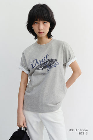 UNISEX VINYL T-SHIRT MELANGE GREY