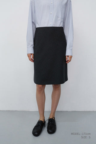 BIAS MIDI STRIPED SKIRT CHARCOAL GREY STRIPE