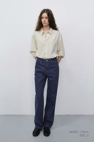 UNISEX INFORMAL SHIRT IVORY STRIPE