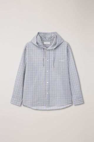 UNISEX CLASSIC HOODED SHIRT CREAM CHECK