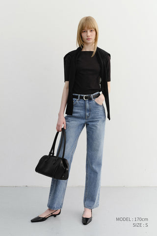 ESSENTIAL BOAT NECK T-SHIRT BLACK