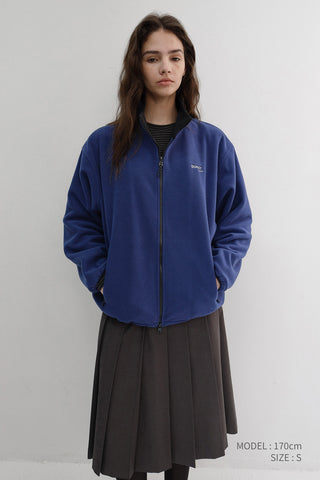 UNISEX ZIP-UP FLEECE SWEATSHIRT BLUE NAVY