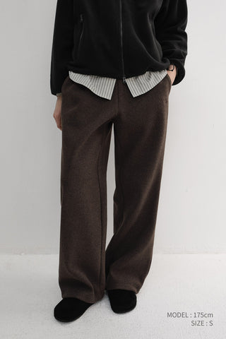 UNISEX JERSEY WIDE PANTS DARK BROWN