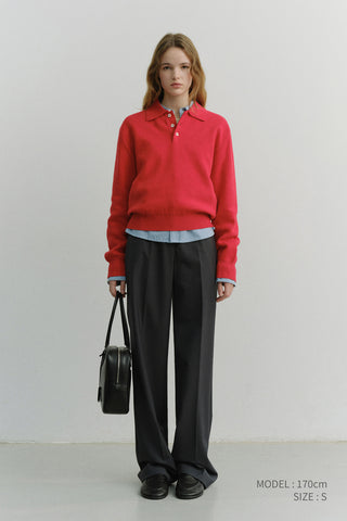 STRAIGHT SLACKS CHARCOAL GREY