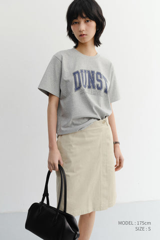 UNISEX VINTAGE ARCH LOGO T-SHIRT MELANGE GREY