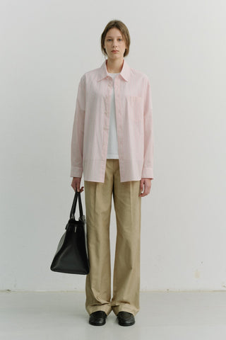PLEATED CHINO SLACKS CLASSIC BEIGE
