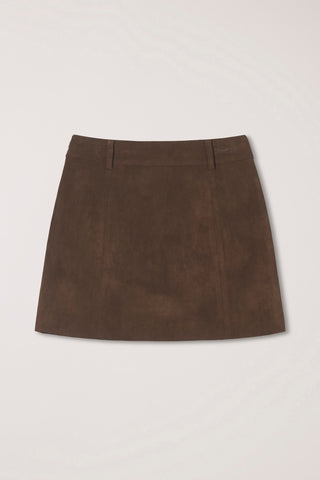 ALTER-SUEDE MINI SKIRT DEEP BROWN