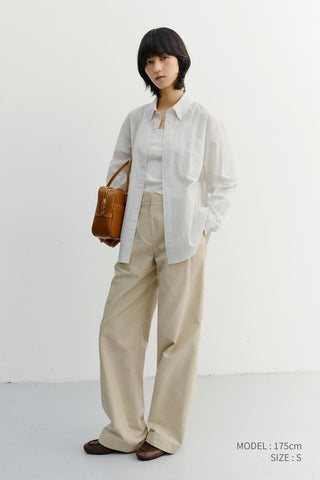 UNISEX CLASSIC STRIPED BD OVERSHIRT CREAM