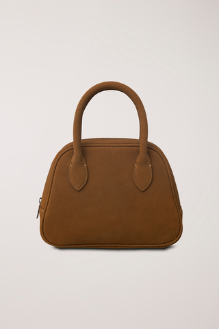 SUEDE BOSTON TOTE BAG CAMEL