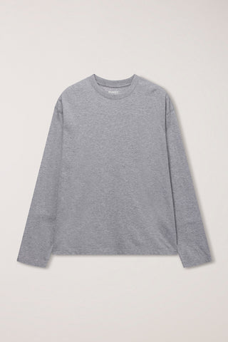 UNISEX LAYERED SET-UP T-SHIRT OFF WHITE MELANGE GREY