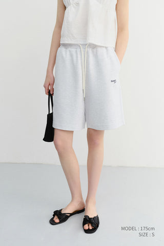 UNISEX LOGO SWEAT SHORTS LIGHT MELANGE GREY