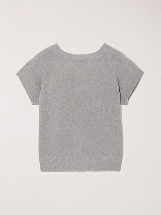 SUMMER LINEN V-NECK KNIT MELANGE GREY