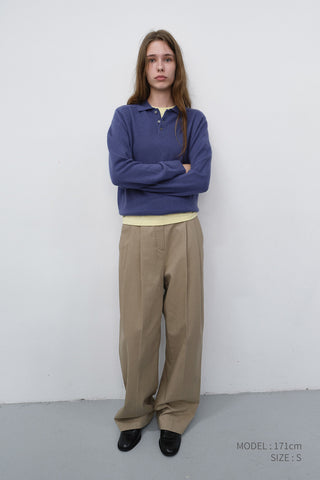 UNISEX COLLARED SWEATER WASHED BLUE