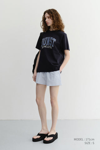 UNISEX VINTAGE ARCH LOGO T-SHIRT FRENCH NAVY