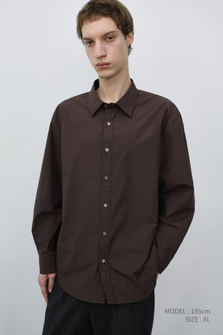 UNISEX REFINED COTTON SHIRT DARK BROWN