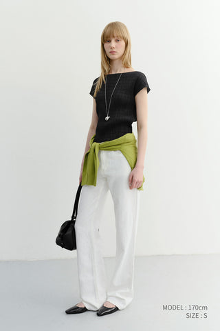RELAXED SUMMER DENIM PANTS OFF WHITE