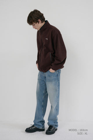 UNISEX ZIP-UP FLEECE SWEATSHIRT CHOCO BROWN