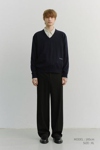 UNISEX SOFT V-NECK SWEATER FRENCH NAVY