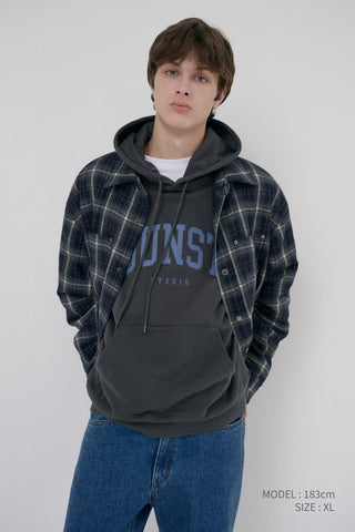 UNISEX QUILTED FLANNEL SHIRT NAVY CHECK