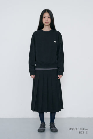 PLEATS LONG SKIRT BLACK