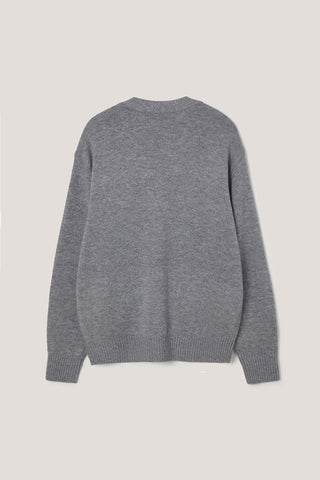 UNISEX BOYFRIEND KNIT CARDIGAN MELANGE GREY