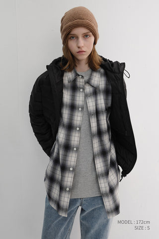 UNISEX WINTER FLANNEL CHECKED SHIRT BLACK