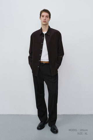 UNISEX CORDUROY SHIRT DARK BROWN