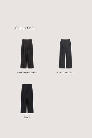 WINTER FLANNEL SLACKS DARK BROWN STRIPE