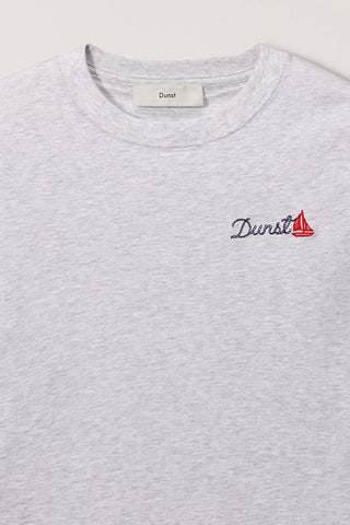 UNISEX MARINE LOGO T-SHIRT LIGHT MELANGE GREY
