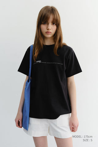 UNISEX MINIMAL LETTERING T-SHIRT BLACK