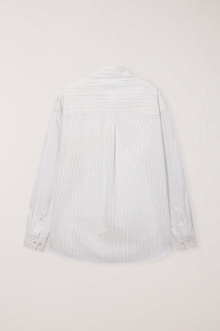 UNISEX CLASSIC STRIPED BD OVERSHIRT CREAM