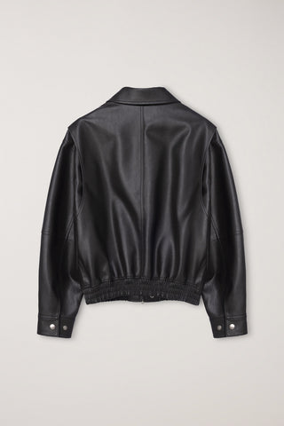 UNISEX CROPPED ALTER-LEATHER BLOUSON GREYISH KHAKI