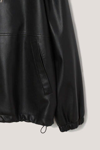 UNISEX ALTER-LEATHER WINDBREAKER BLACK