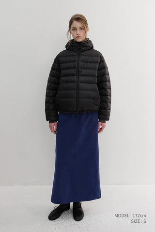 FLEECE MAXI SKIRT BLUE NAVY