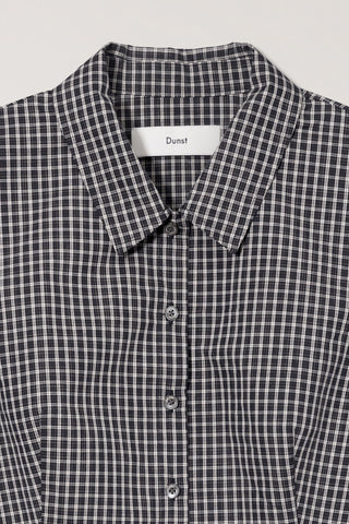 VINTAGE CAP SLEEVE SLIM SHIRT BLACK CHECK