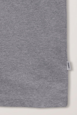 UNISEX LAYERED SET-UP T-SHIRT MELANGE GREY OFF WHITE
