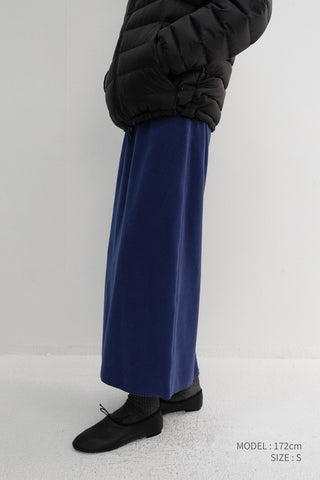 FLEECE MAXI SKIRT BLUE NAVY