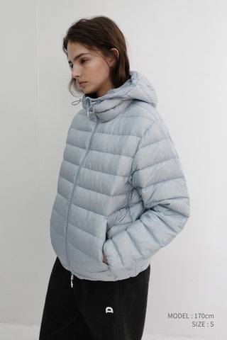 UNISEX LIGHT GOOSE DOWN JACKET GREYISH BLUE