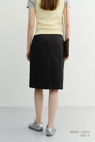 90S MIDI SKIRT BLACK