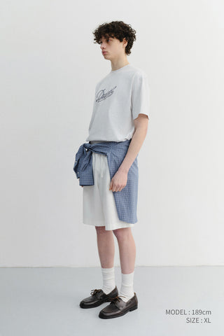 UNISEX CHAIN LOGO T-SHIRT LIGHT MELANGE GREY
