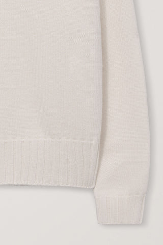 UNISEX CHUNKY ROLL NECK SWEATER IVORY