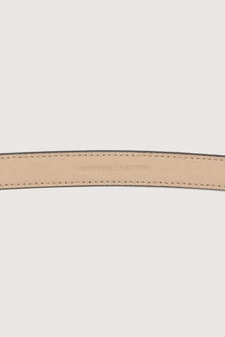 D-BUCKLE SLIM LEATHER BELT BLACK