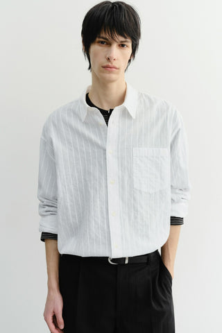 UNISEX CLASSIC OVERSHIRT WHITE STRIPE