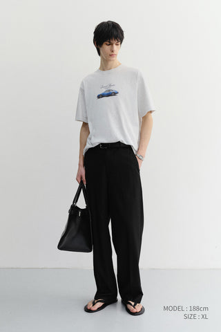 UNISEX SUMMER HOLIDAY CAR T-SHIRT LIGHT MELANGE GREY