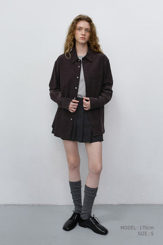 UNISEX CORDUROY SHIRT DARK BROWN