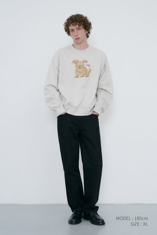 UNISEX PUPPY SWEATSHIRT OATMEAL MELANGE