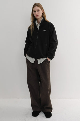 UNISEX JERSEY WIDE PANTS DARK BROWN
